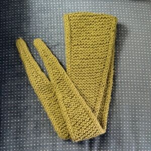 Hand-Knit Olive Green Scarf